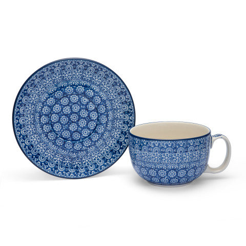Polish  Pottery Shop Cup and Saucer