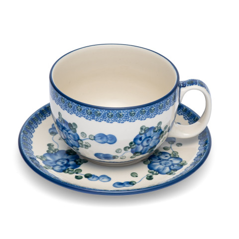 Polish  Pottery Shop Cup and Saucer