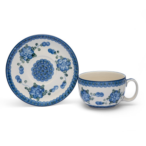 Polish  Pottery Shop Cup and Saucer
