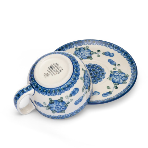 Polish  Pottery Shop Cup and Saucer