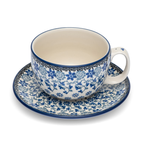 Polish  Pottery Shop Cup and Saucer