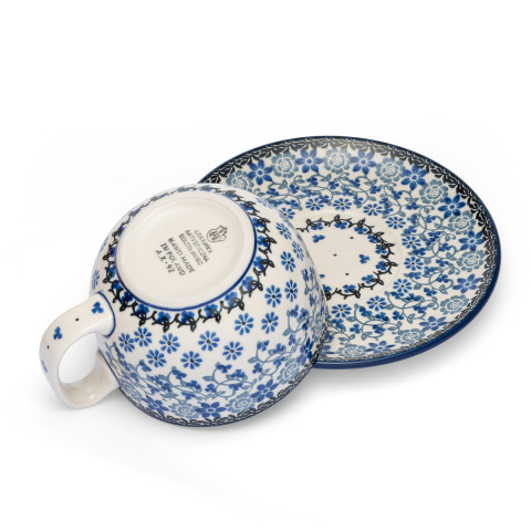 Polish  Pottery Shop Cup and Saucer