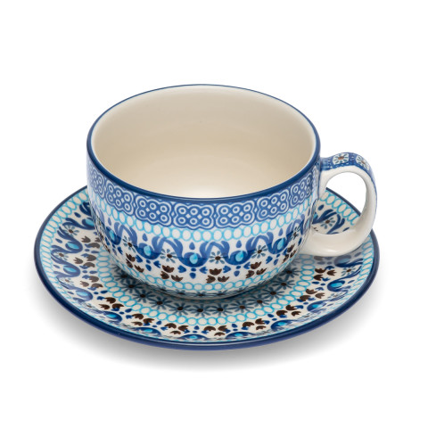 Polish Pottery Shop Cup and Saucer