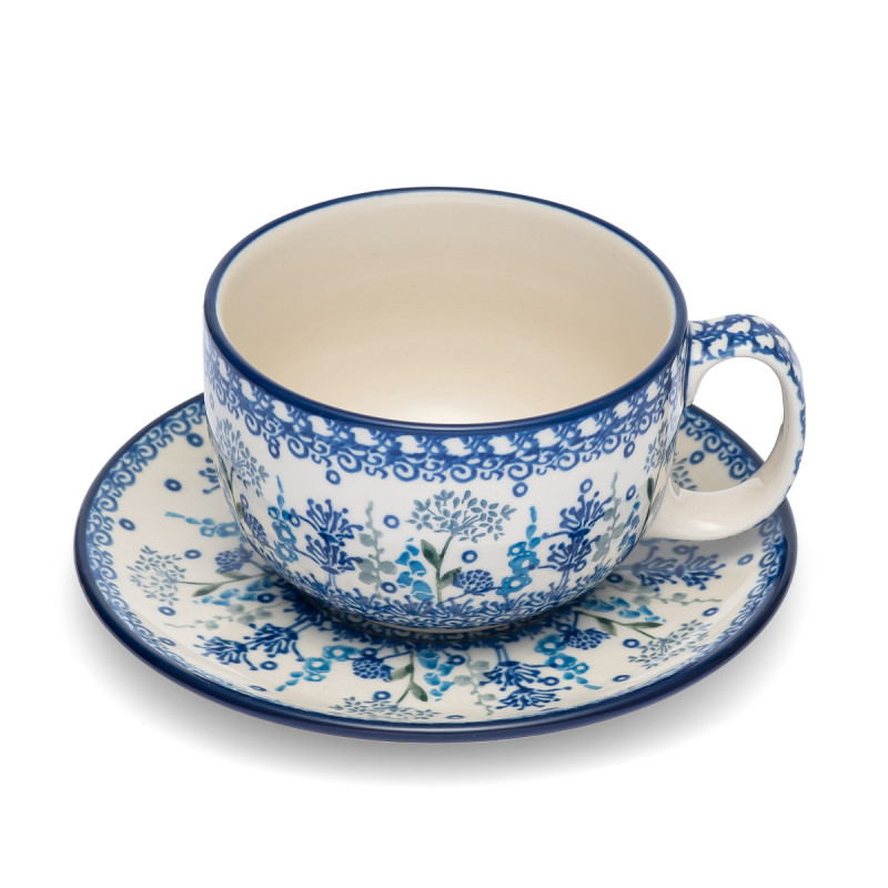 Polish  Pottery Shop Cup and Saucer