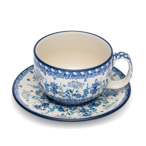 Polish  Pottery Shop Cup and Saucer