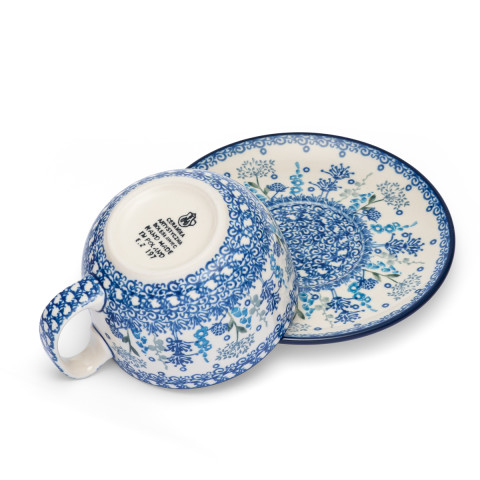 Polish  Pottery Shop Cup and Saucer