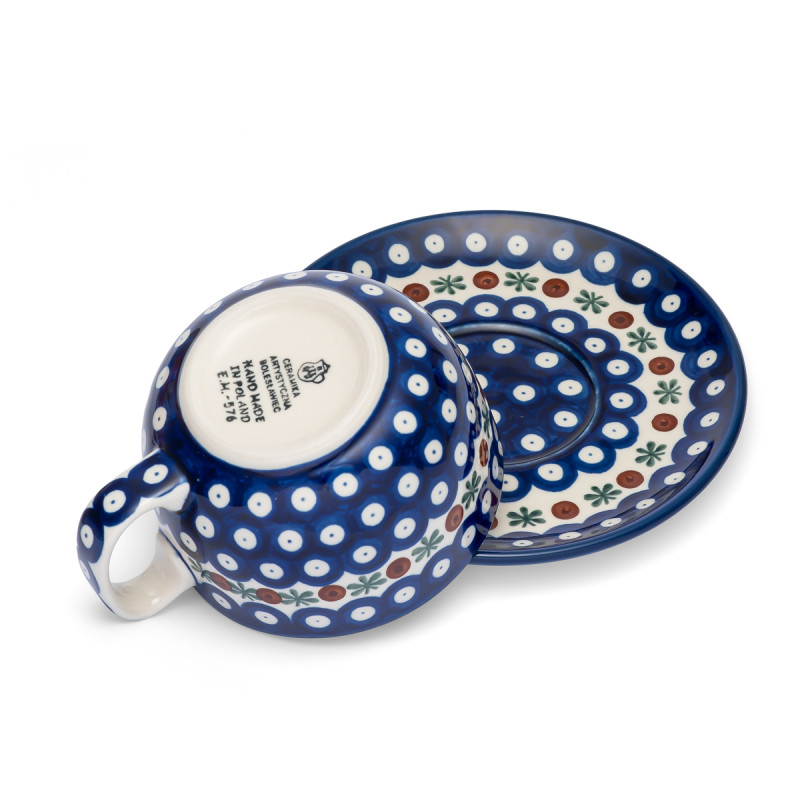 Polish  Pottery Shop Cup and Saucer
