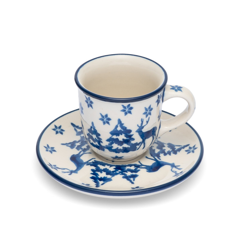 Polish Pottery Shop Espresso Cup and Saucer