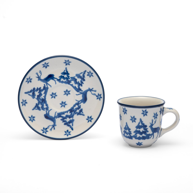 Polish Pottery Shop Espresso Cup and Saucer