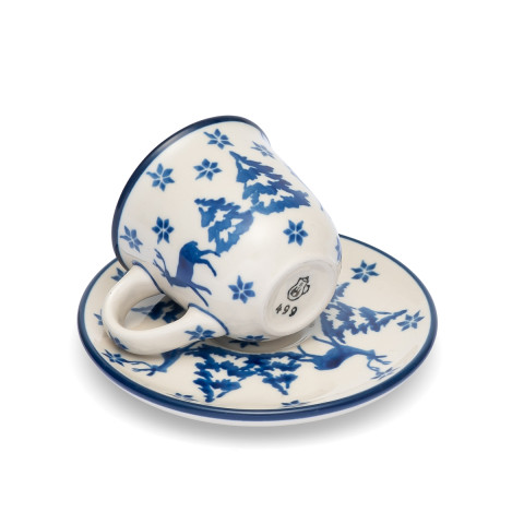 Polish Pottery Shop Espresso Cup and Saucer