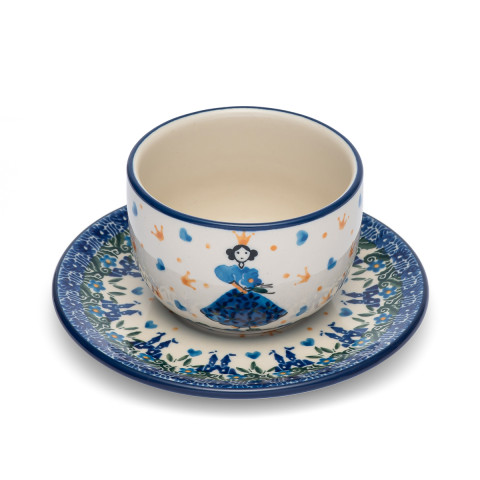 Polish Pottery Shop Cups and Saucer