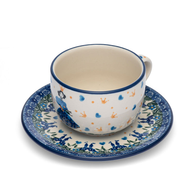 Polish Pottery Shop Cups and Saucer