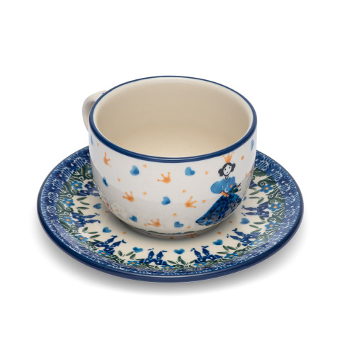 Polish Pottery Shop Cups and Saucer