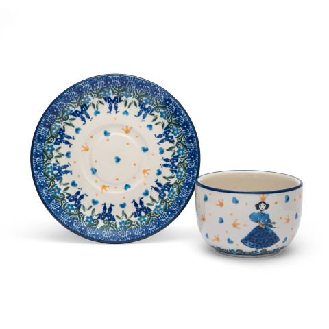 Polish Pottery Shop Cups and Saucer