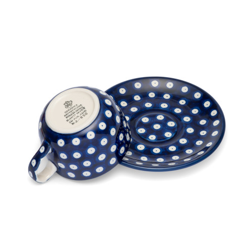 Polish Pottery Shop Cups and Saucer