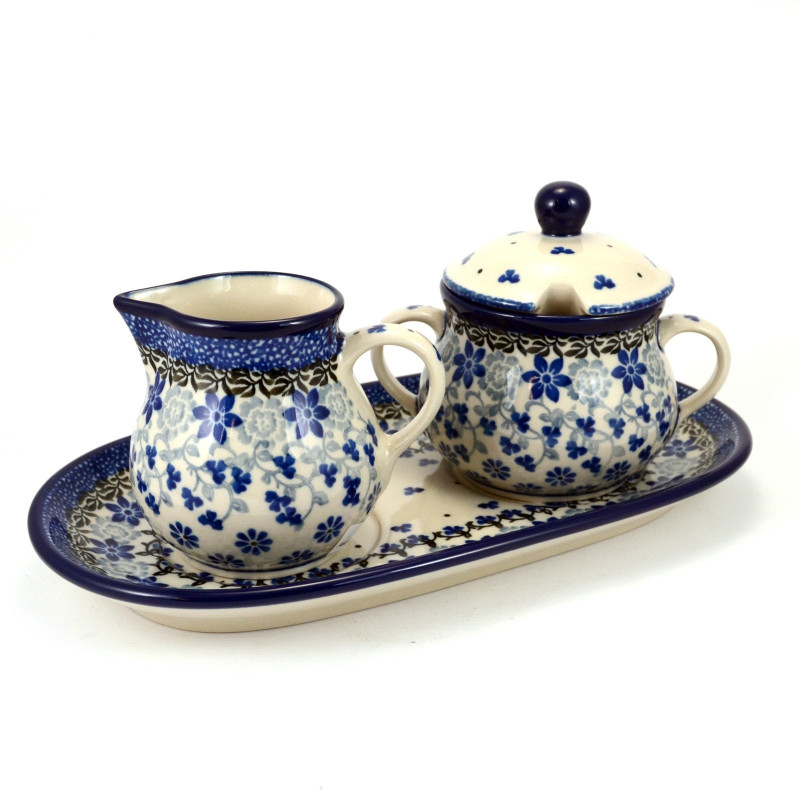 Polish Pottery Shop - Sugar bowl and creamer set