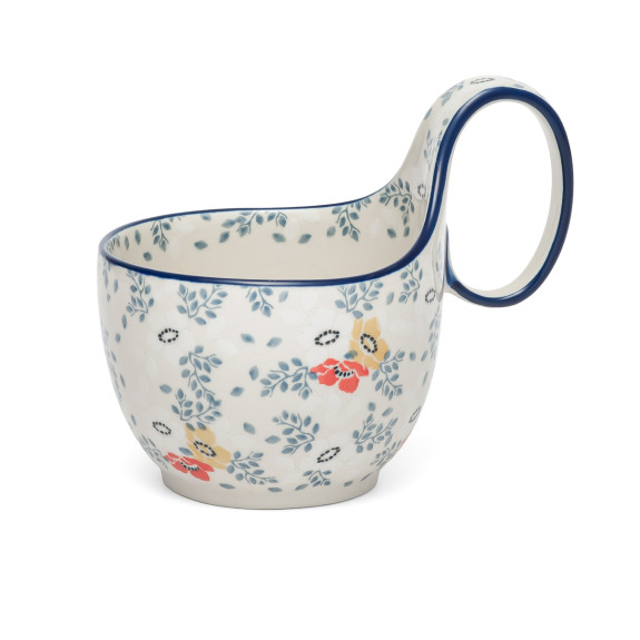 polish pottery bowl loop handle