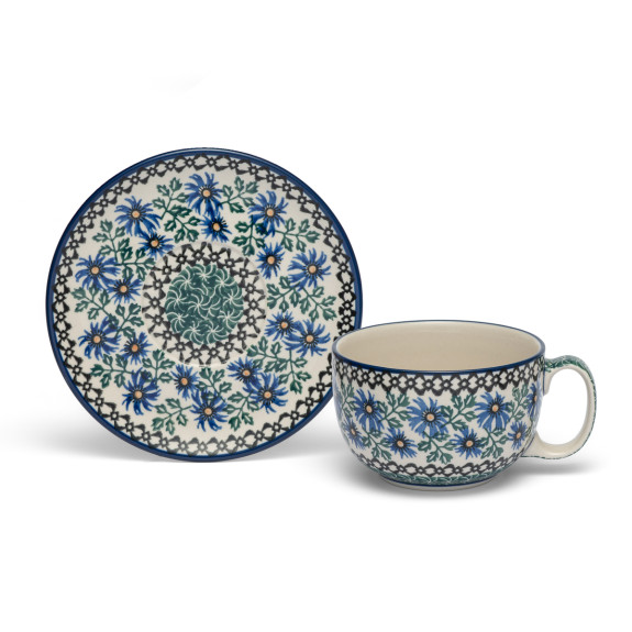 Polish  Pottery Shop Cup and Saucer 2