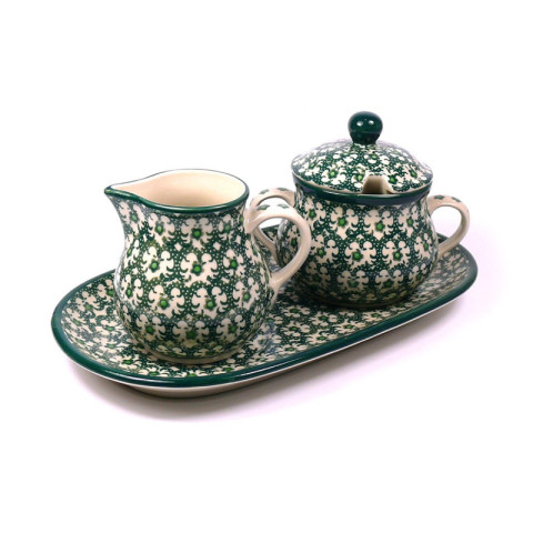 Polish Pottery Shop - Sugar bowl and creamer set