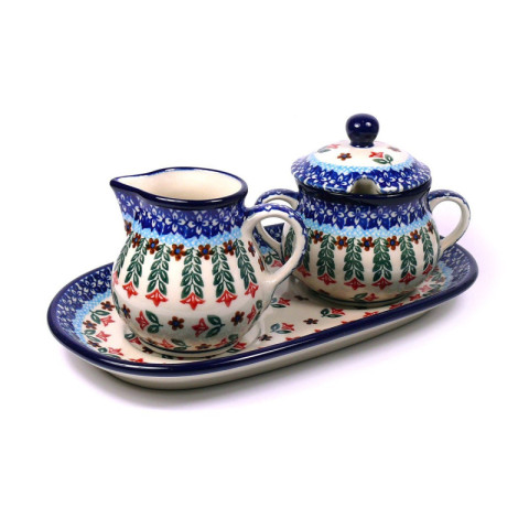 Polish Pottery Shop - Sugar bowl and creamer set